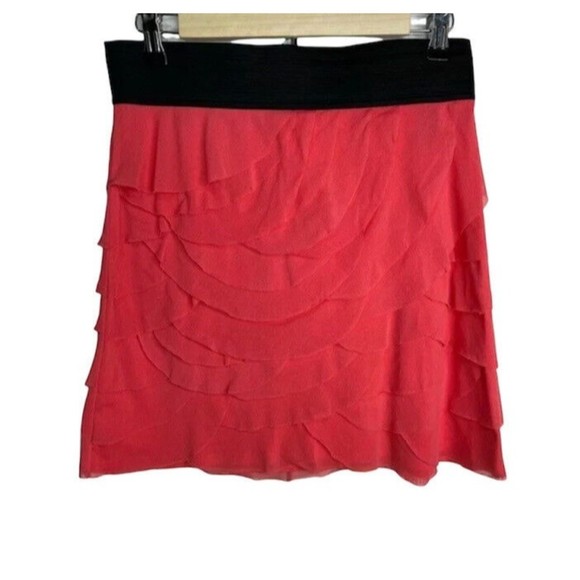 EXPRESS Women Mini Skirt Sz M Ruffle Mech - Picture 2 of 12